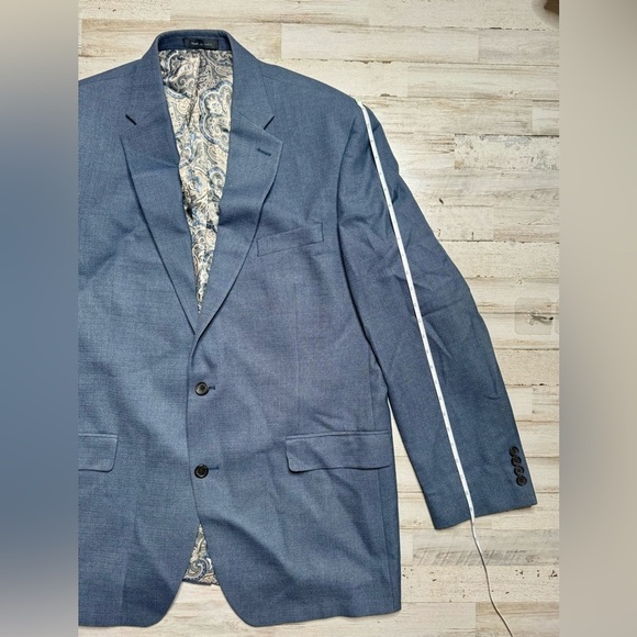 Lauren Ralph Lauren Blazer Jacket Men's 48L Blue Classic Liner Paisley Pattern - Picture 2 of 11